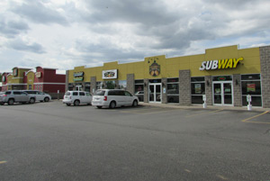 Subway in a strip mall